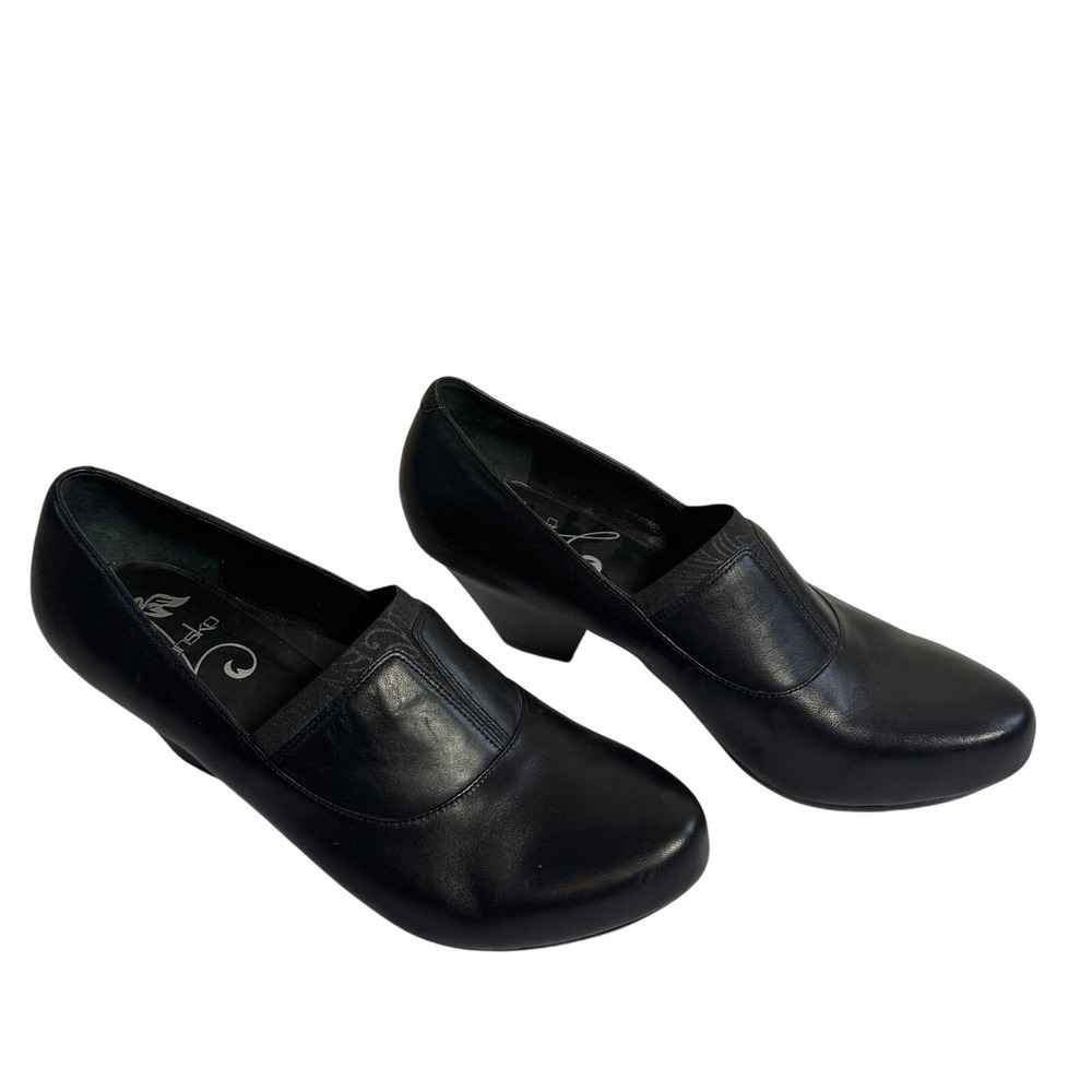 Dansko Black Leather Heeled Loafers Pumps EU 41‎ US 10.5-11 Career Comfort